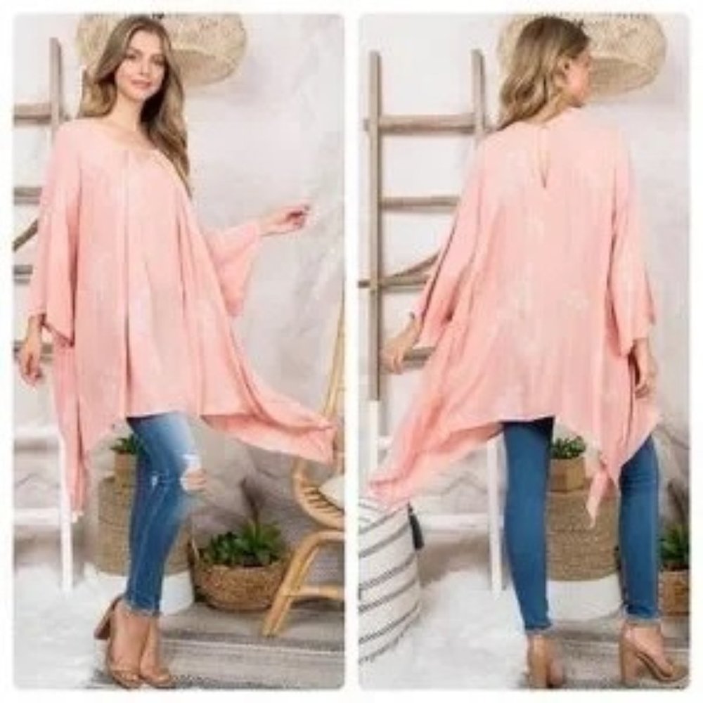 Peach  Tunic Top, Size S